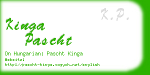 kinga pascht business card